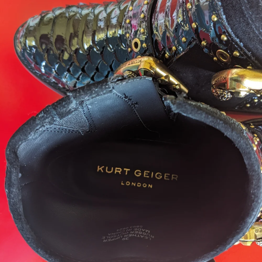Kurt Geiger Black and Gold Women's Shoes. New In A Box.